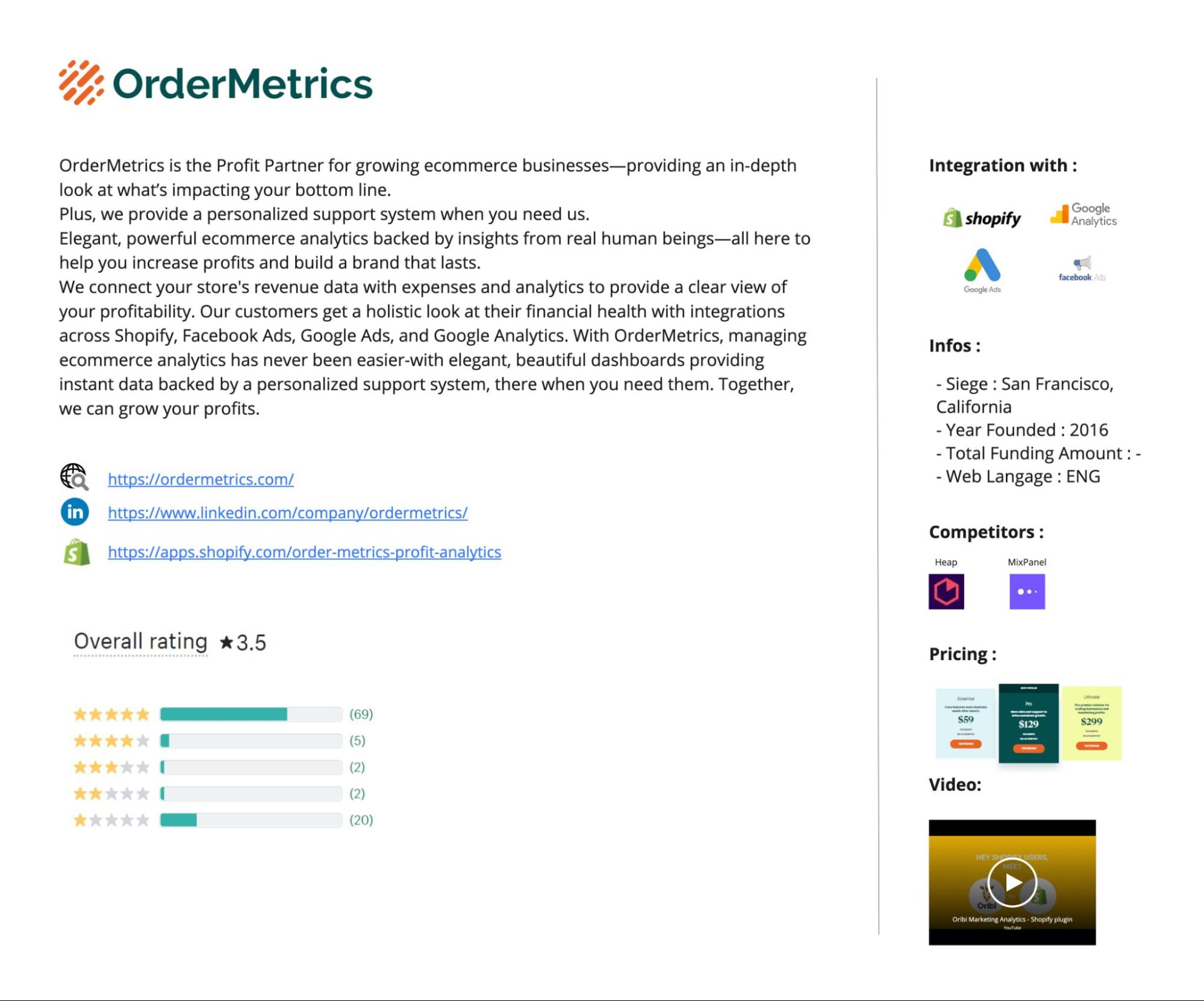 Order Metrics